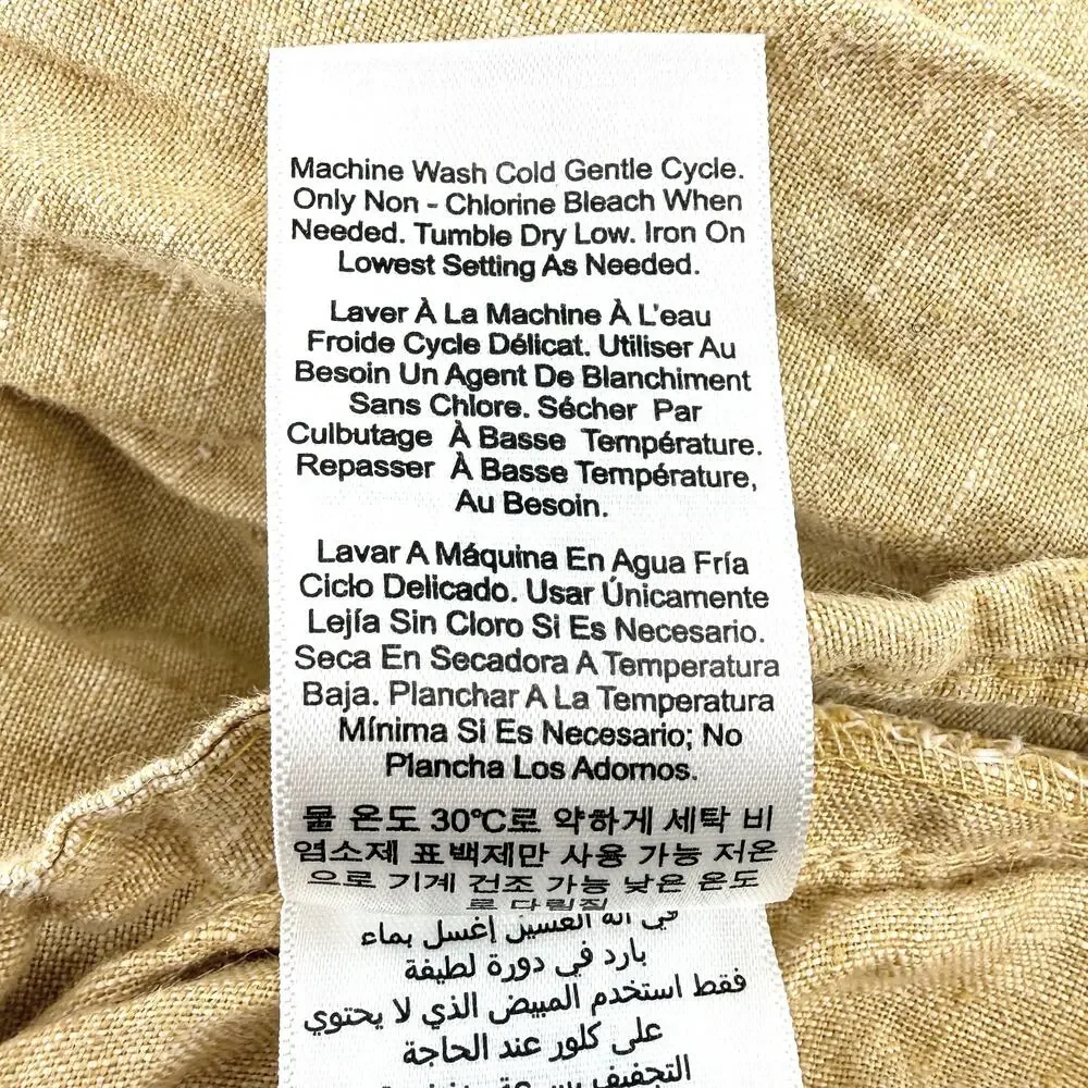 West Elm 100% Linen Duvet Cover 92x108 King Size Bedding Flax Golden Wheat